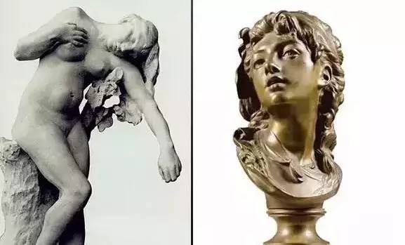 罗丹和情人卡密的雕塑作品（卡密尔左，罗丹右）