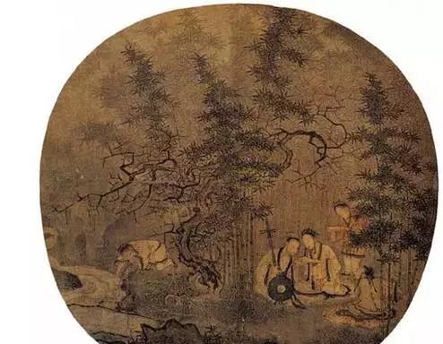 佚名《竹林拨阮图》 佚名《竹林拨阮图》