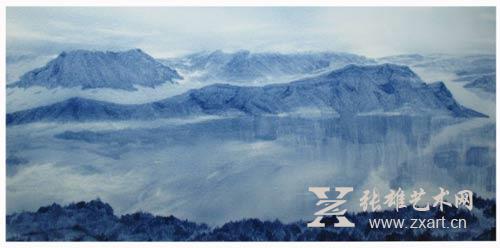 赵传玉水墨青花作品《路过的风景》 赵传玉水墨青花作品《路过的风景》