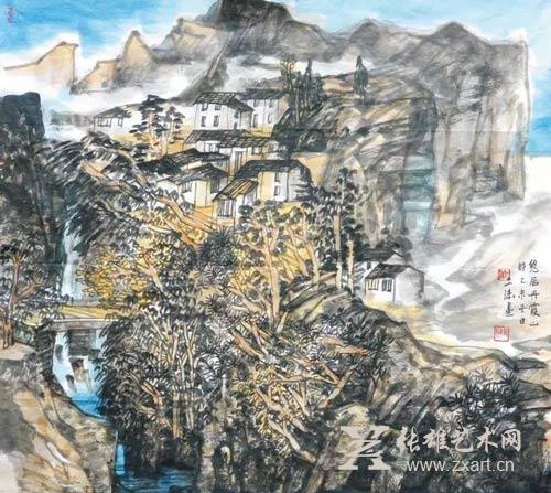 黄文渊 幽居丹霞山 68x68cm 黄文渊 幽居丹霞山 68x68cm