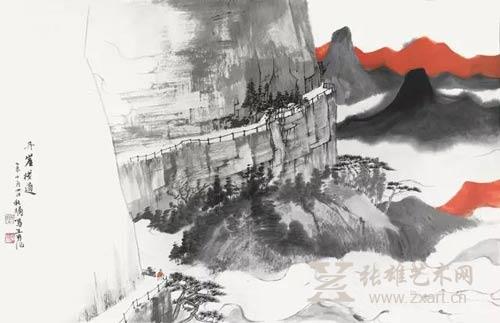 张秋桔 丹崖栈道 70x45cm 张秋桔 丹崖栈道 70x45cm