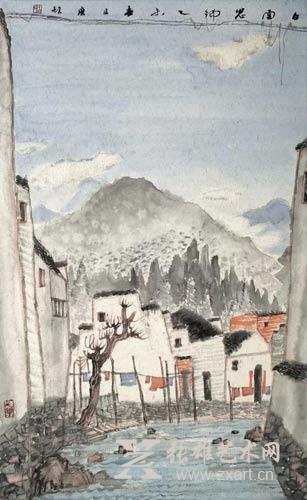 方广智 白云思乡 皮宣 38x65cm 方广智 白云思乡 皮宣 38x65cm