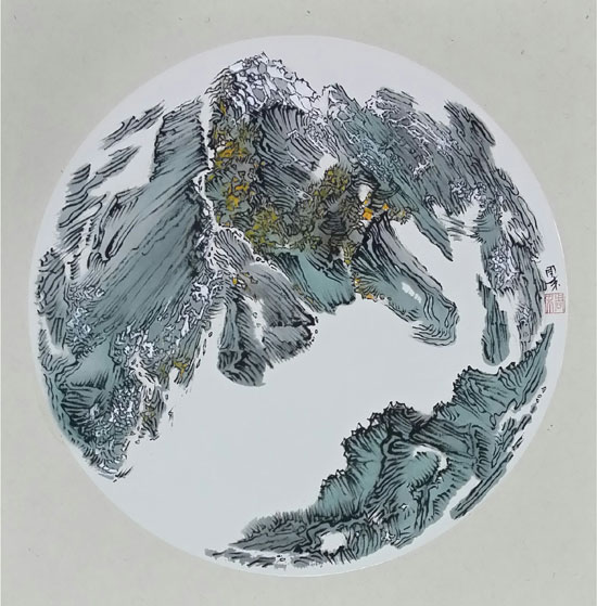 周末:《山影-2》 70cmx70cm 纸彩墨 周末:《山影-2》 70cmx70cm 纸彩墨