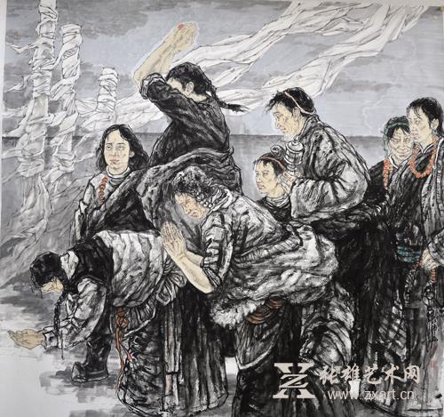 庄红伟人物画作品《天际》198x150cm 庄红伟人物画作品《天际》198x150cm
