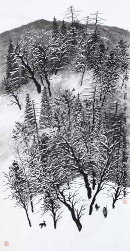 银海三月 136×68cm 水墨纸本 2016年 银海三月 136×68cm 水墨纸本 2016年