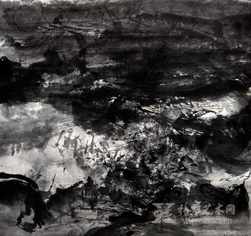 赵无极《无题》 水墨纸本,1971年作 49 ×46.5公分 估价:40,0000-60,0000港币 赵无极《无题》 水墨纸本,1971年作 49 ×46.5公分 估价:40,0000-60,0000港币