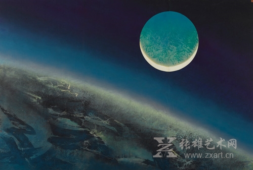 512刘国松升起的上弦月估价 4,000,000 — 5,000,000港币