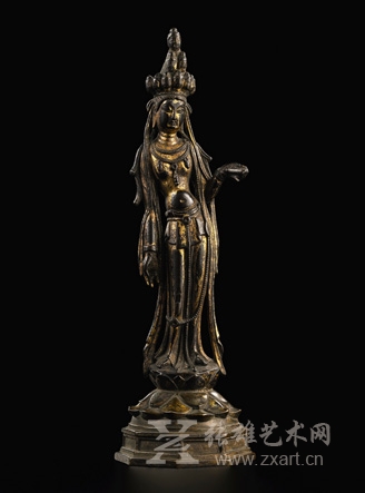 3218唐 鎏金铜十一面观世音菩萨立像 估价400,000 — 600,000港币 3218唐 鎏金铜十一面观世音菩萨立像 估价400,000 — 600,000港币